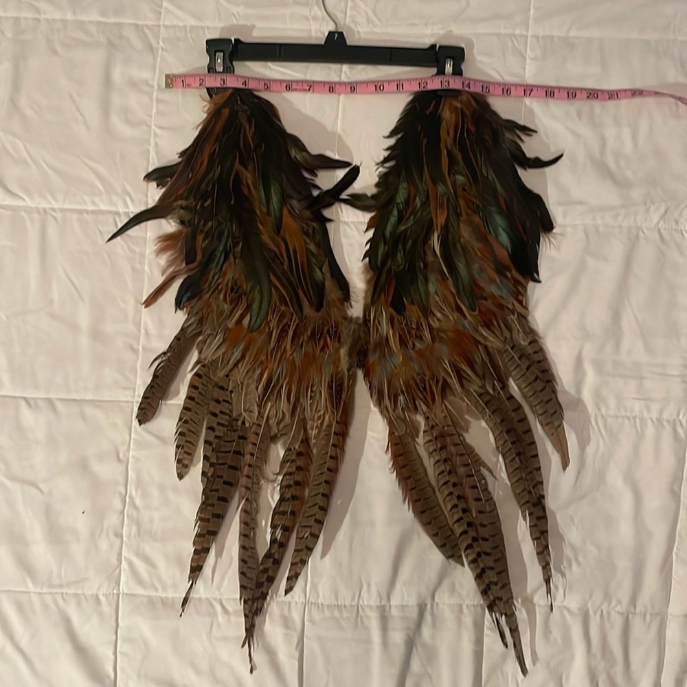Pheasant Feather back w/straps, costume wear